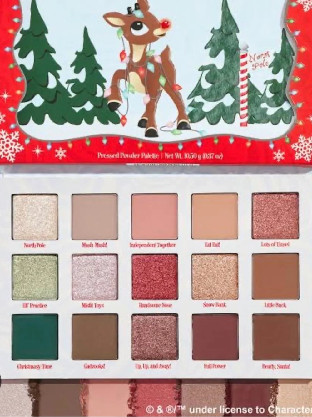 Colorpop Rudolph Holiday Eyeshadow Palette — Pink, Red, Green, Brown Shades